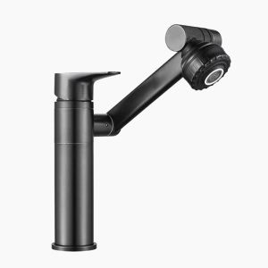 Modern Matte Black Pull-Down Kitchen Faucet