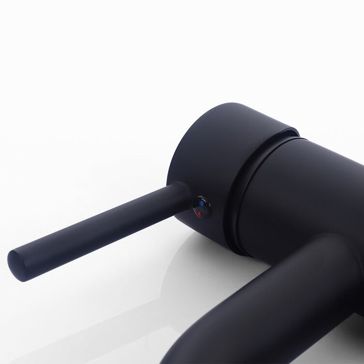 Sleek Matte Black Single-Handle Basin Faucet - Image 4
