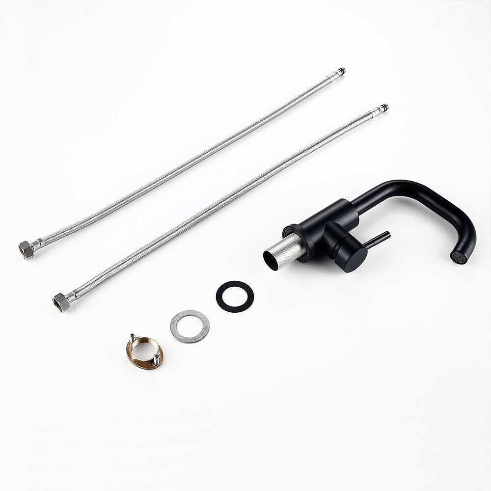 Modern Matte Black Single Lever Kitchen Faucet - Image 3