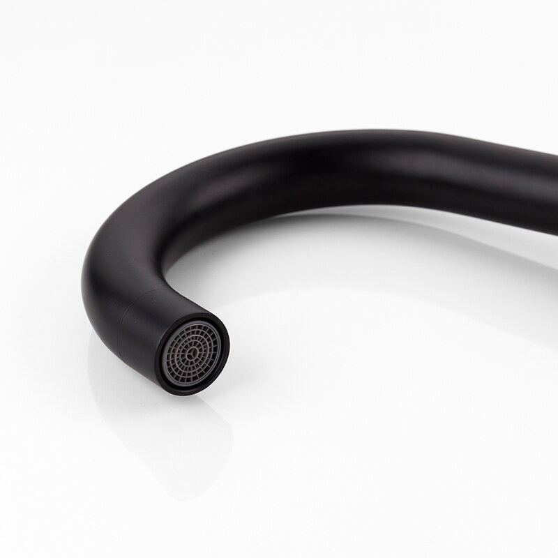 Matte Black Gooseneck Single Handle Faucet - Image 4
