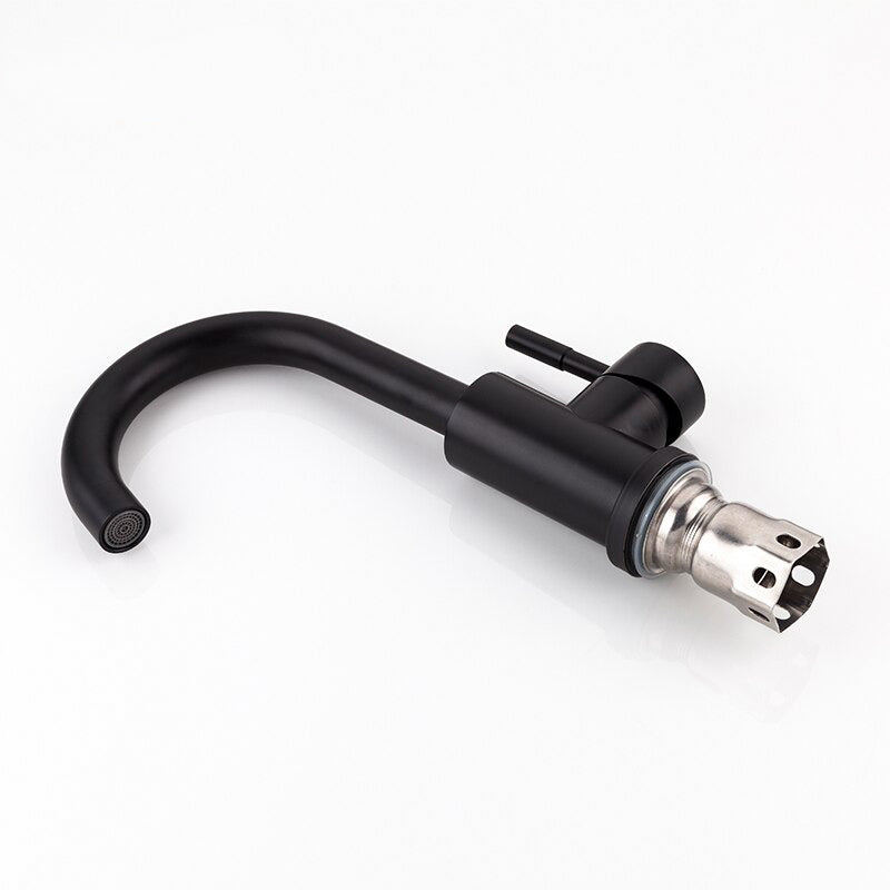 Matte Black Gooseneck Single Handle Faucet - Image 5