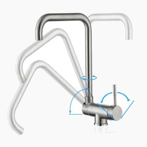Brushed Stainless Steel Foldable Kitchen Faucet