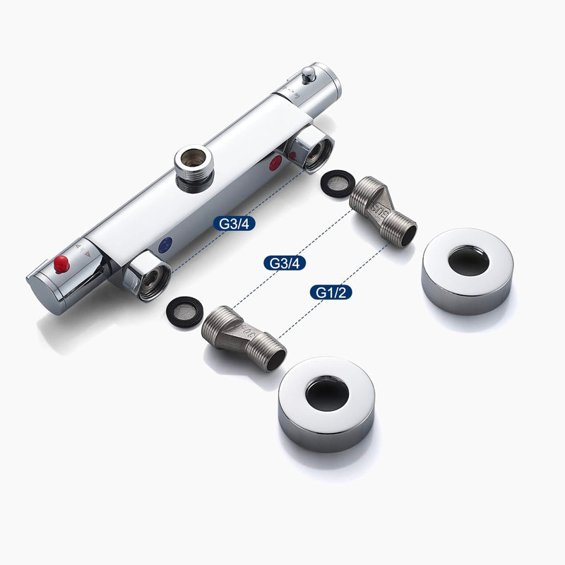 Chrome Thermostatic Bar Shower Mixer - Image 3