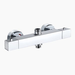 Modern Square Chrome Thermostatic Shower Mixer