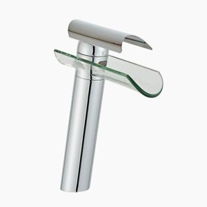 Modern Chrome Glass Waterfall Bathroom Faucet