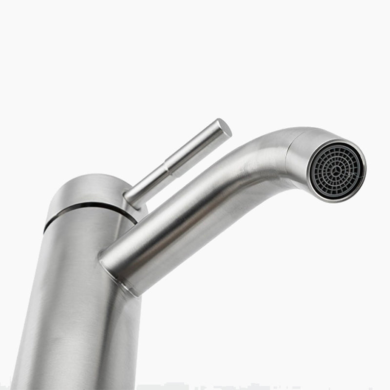 Tall Modern Brushed Stainless Steel Basin Faucet - Image 2