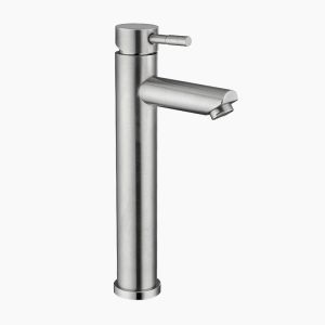Tall Brushed Stainless Steel Single Lever Faucet