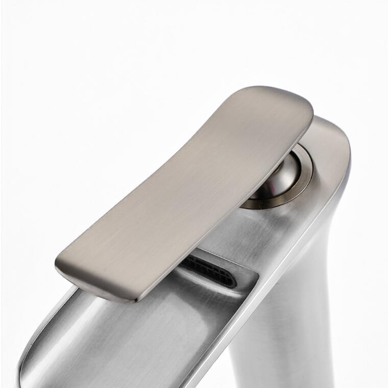 Tall Waterfall Basin Faucet in Brushed Nickel - Image 2