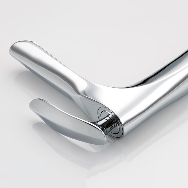 Sculptural Chrome Tall Basin Faucet - Image 4