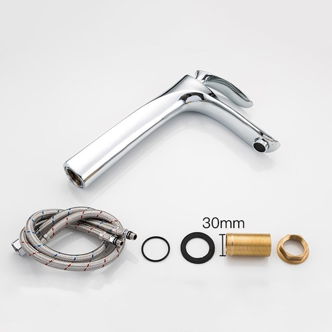 Sculptural Chrome Tall Basin Faucet - Image 3