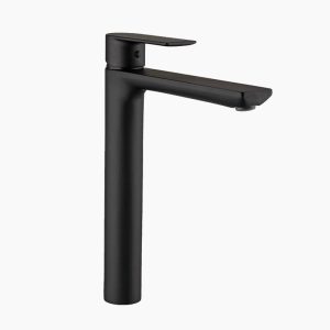Modern Matte Black Tall Single-Lever Basin Faucet