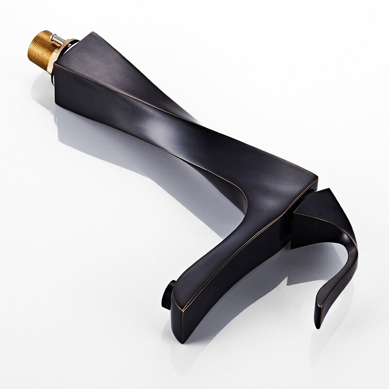 Modern Twisted Oil Rubbed Bronze Basin Faucet - Image 2