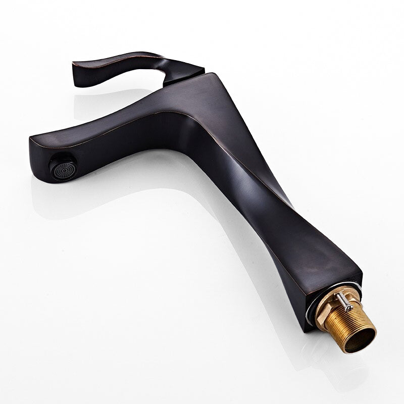 Modern Twisted Oil Rubbed Bronze Basin Faucet - Image 3