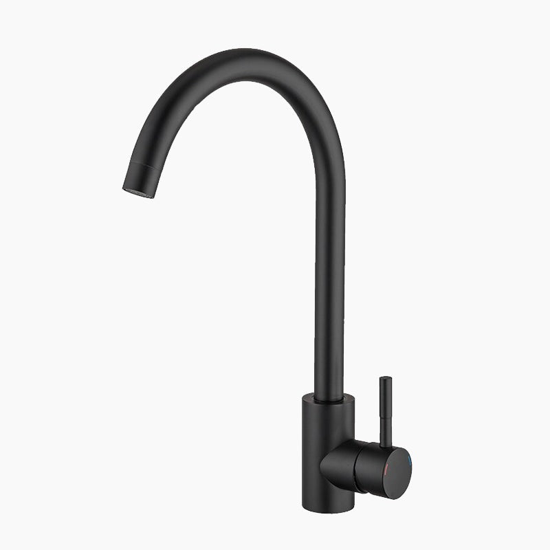 Modern Matte Black Gooseneck Kitchen Faucet