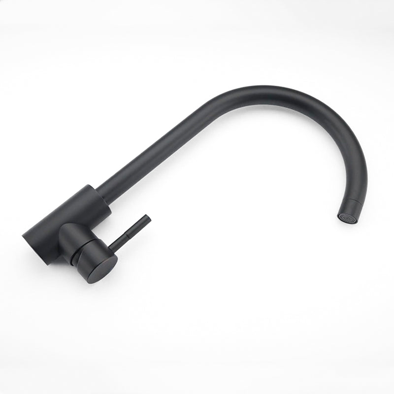 Modern Matte Black Gooseneck Kitchen Faucet - Image 2