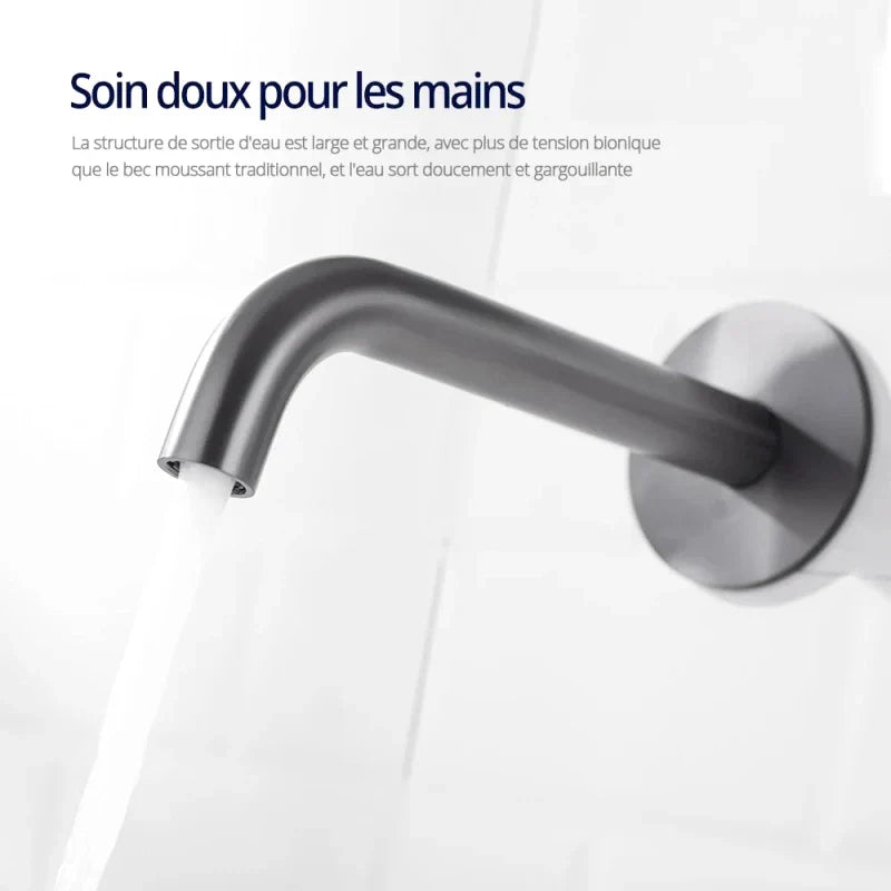 Matte Black Wall Mounted Faucet with Knurled Handle - Image 3