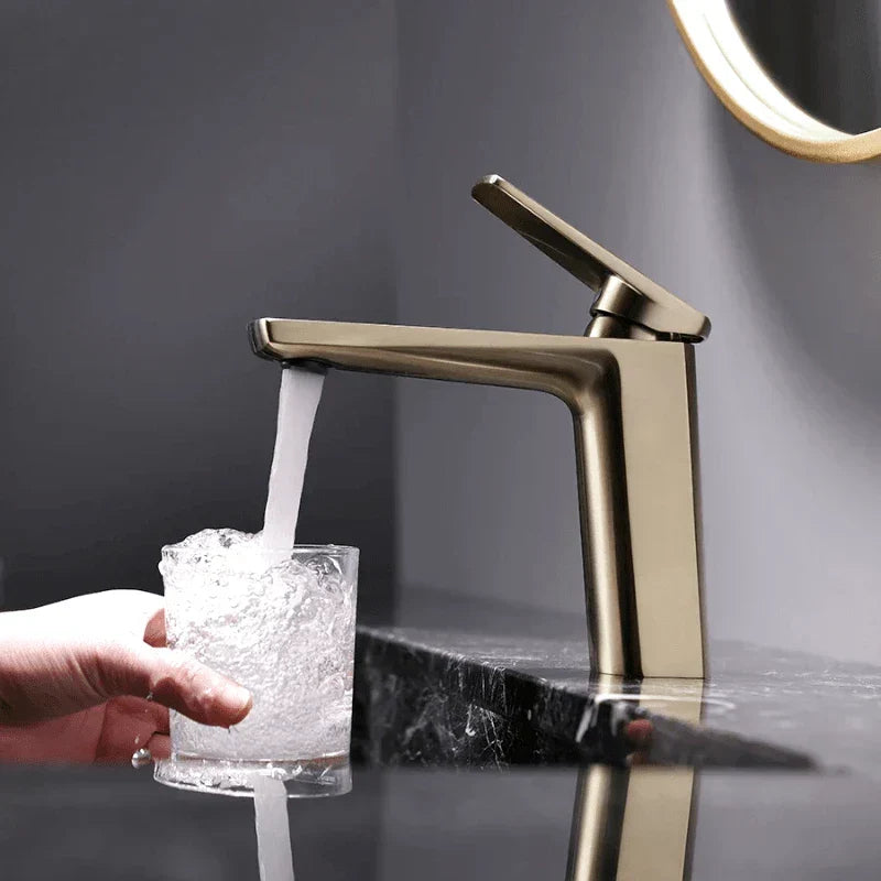 Modern Brushed Gold Single Lever Faucet - Image 2