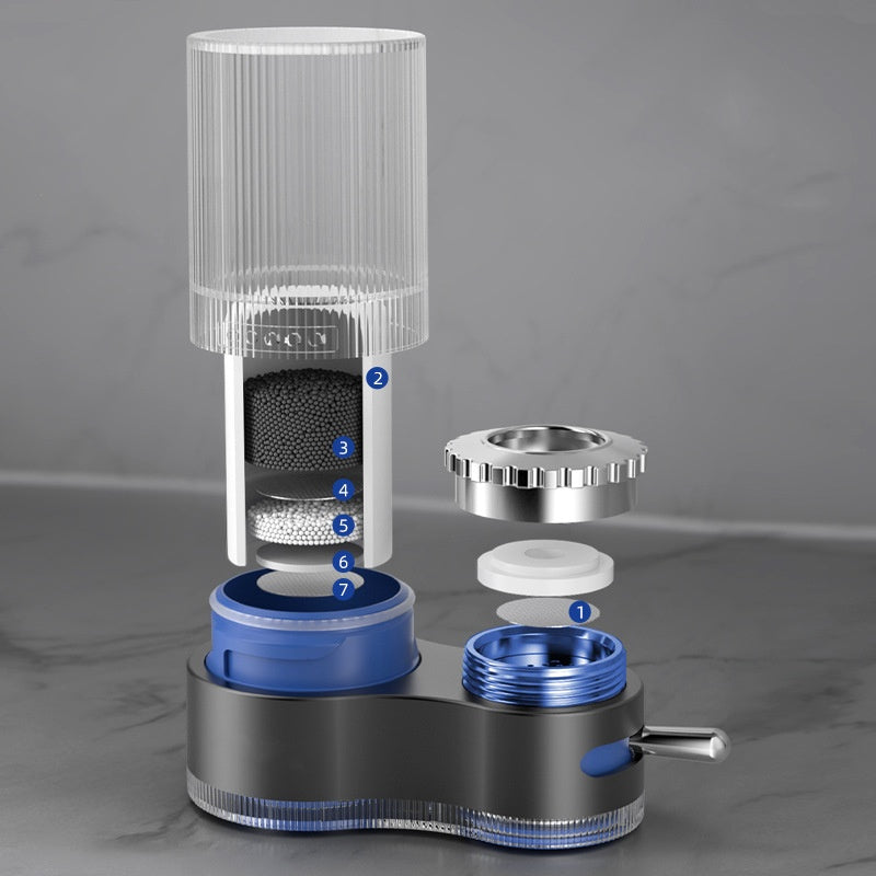 Modern Dual Spray Faucet Filter with Clear Housing - Image 4