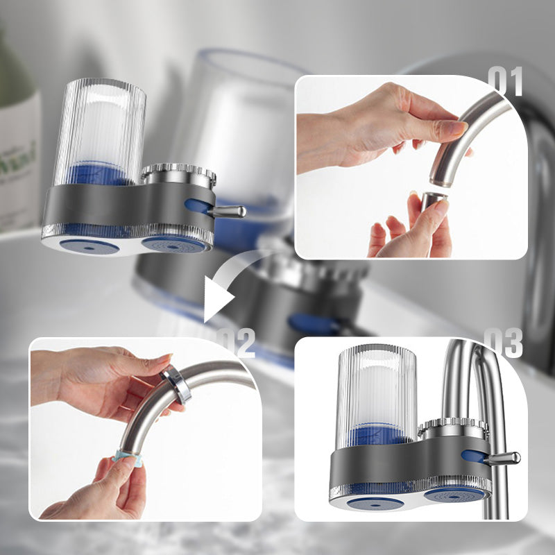 Modern Dual Spray Faucet Filter with Clear Housing - Image 7